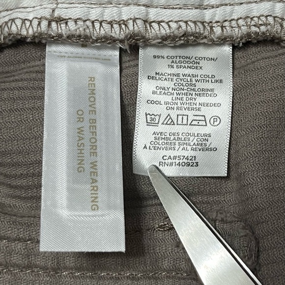 NWT Loft The Straight Crop High Rise Curvy Raw Hem Grey Corduroys - Picture 7 of 9